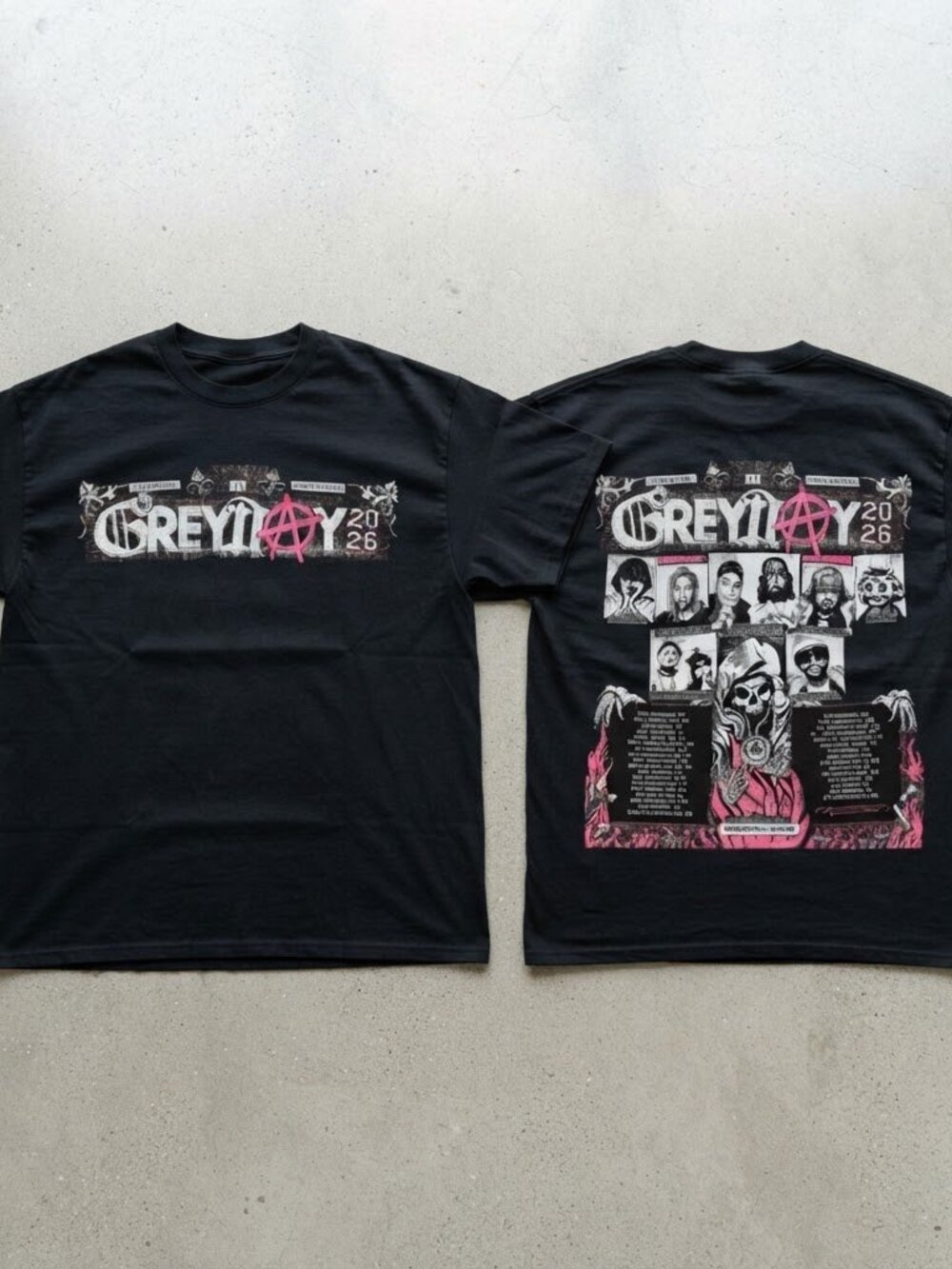 Grey Day Tour 2026 Rap Concert Black T-Shirt S-4XL